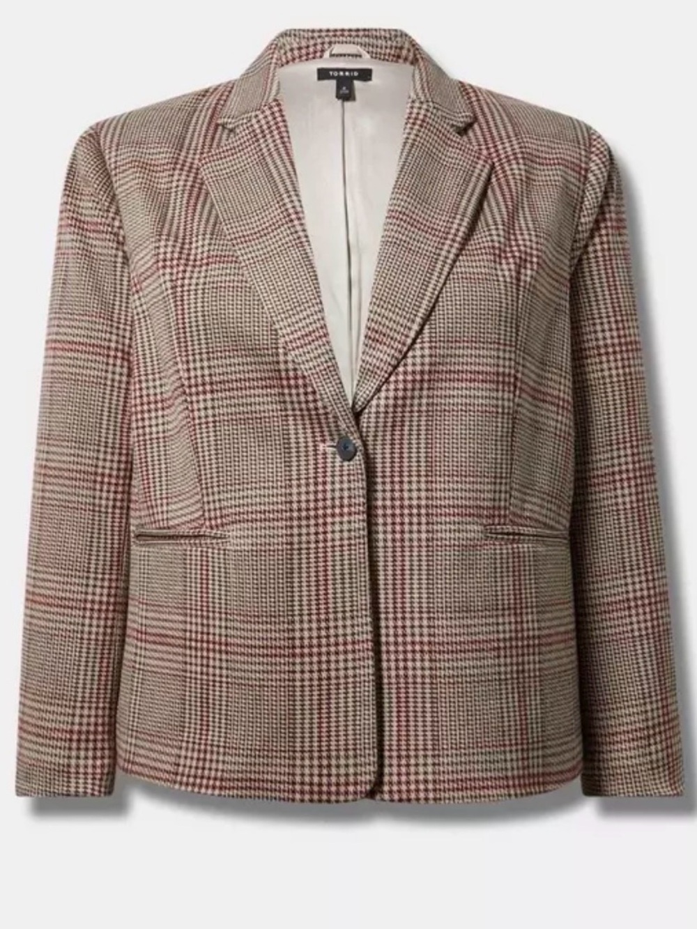 Torrid Brown Double Knit
Jacquard Houndstooth Blazer
Women's SZ 12 Preppy Career